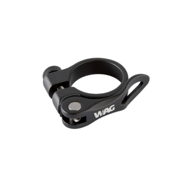 WAG Collarino sella in alluminio con bloccaggio a sgancio rapido, diametro 31,8mm, colore nero